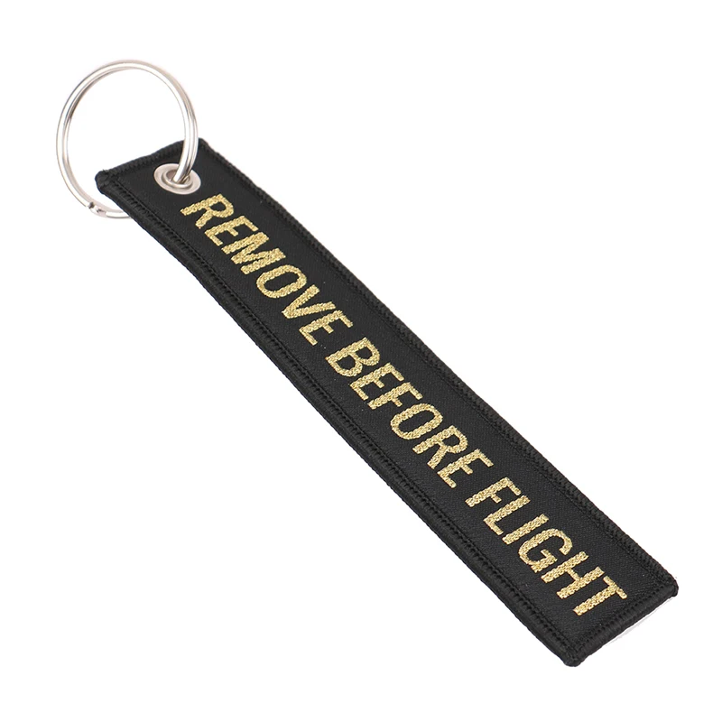 Remove Before Flight Key Chian Embroidery Key Tag Label Key Fobs Keychain Jewelry Car Keyring Luggage Tag Airline Gift