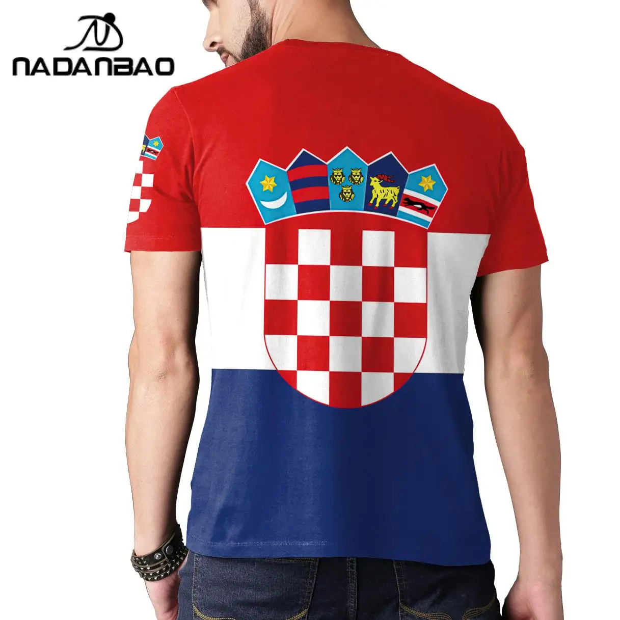 NADANBAO Basic Tshirt Male High Quality Classical Top Croatia Serbia Team Uniform Football T-shirt Sports Short-Sleeved Jerseys