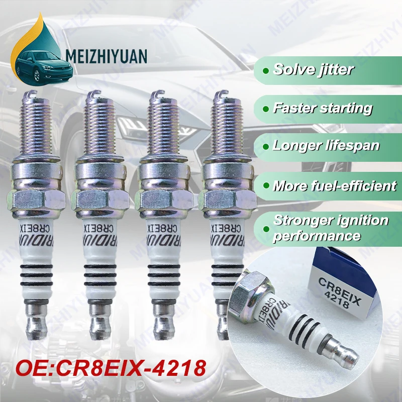 4/8pcs Iridium Spark Plug CR8EIX 4218 Upgrade CR8E CR8EK