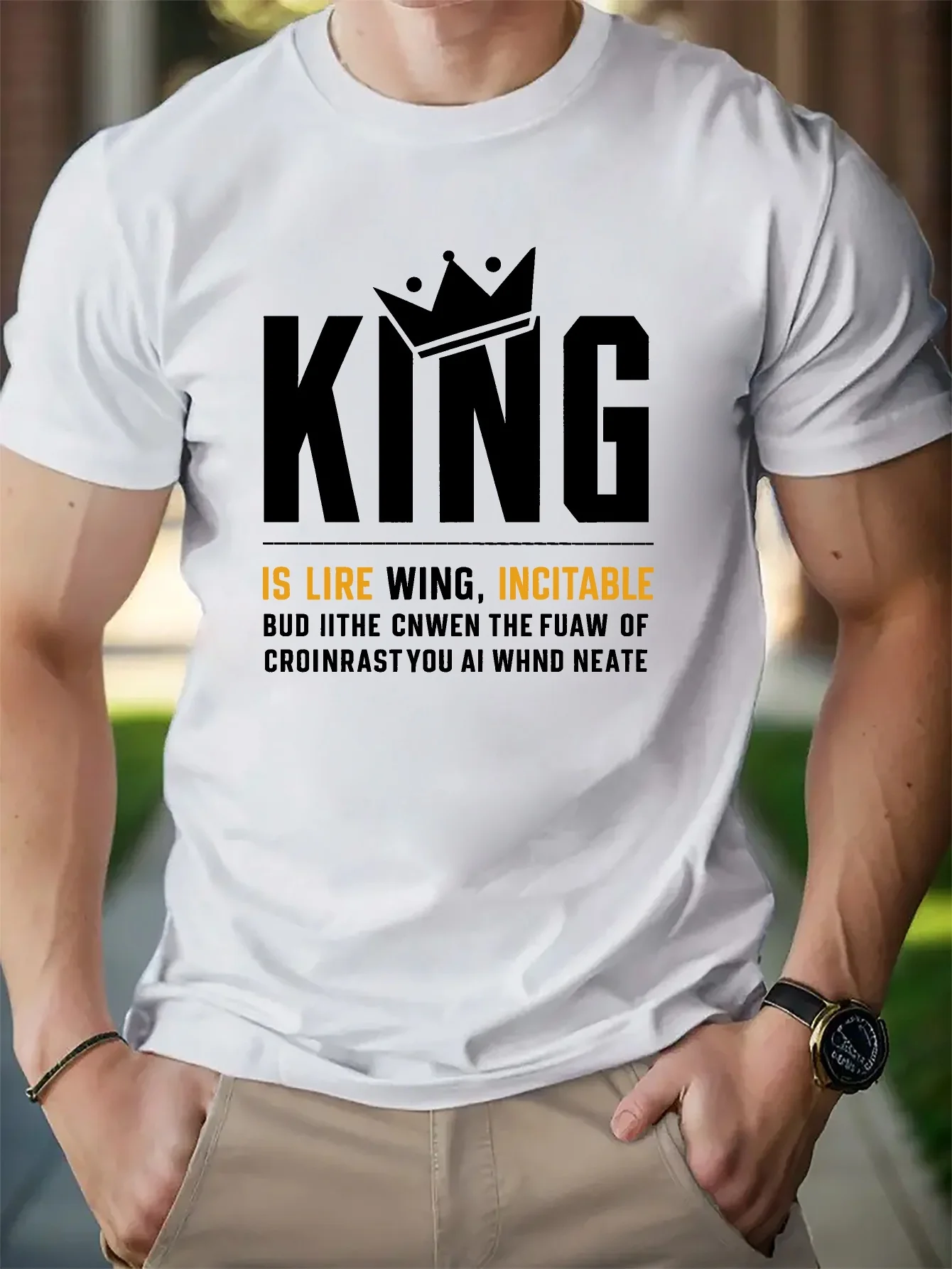 

Cotton short-sleeved T-shirt American fashion trendy brand printed bottoming shirt for men and teenagers spring and summer round