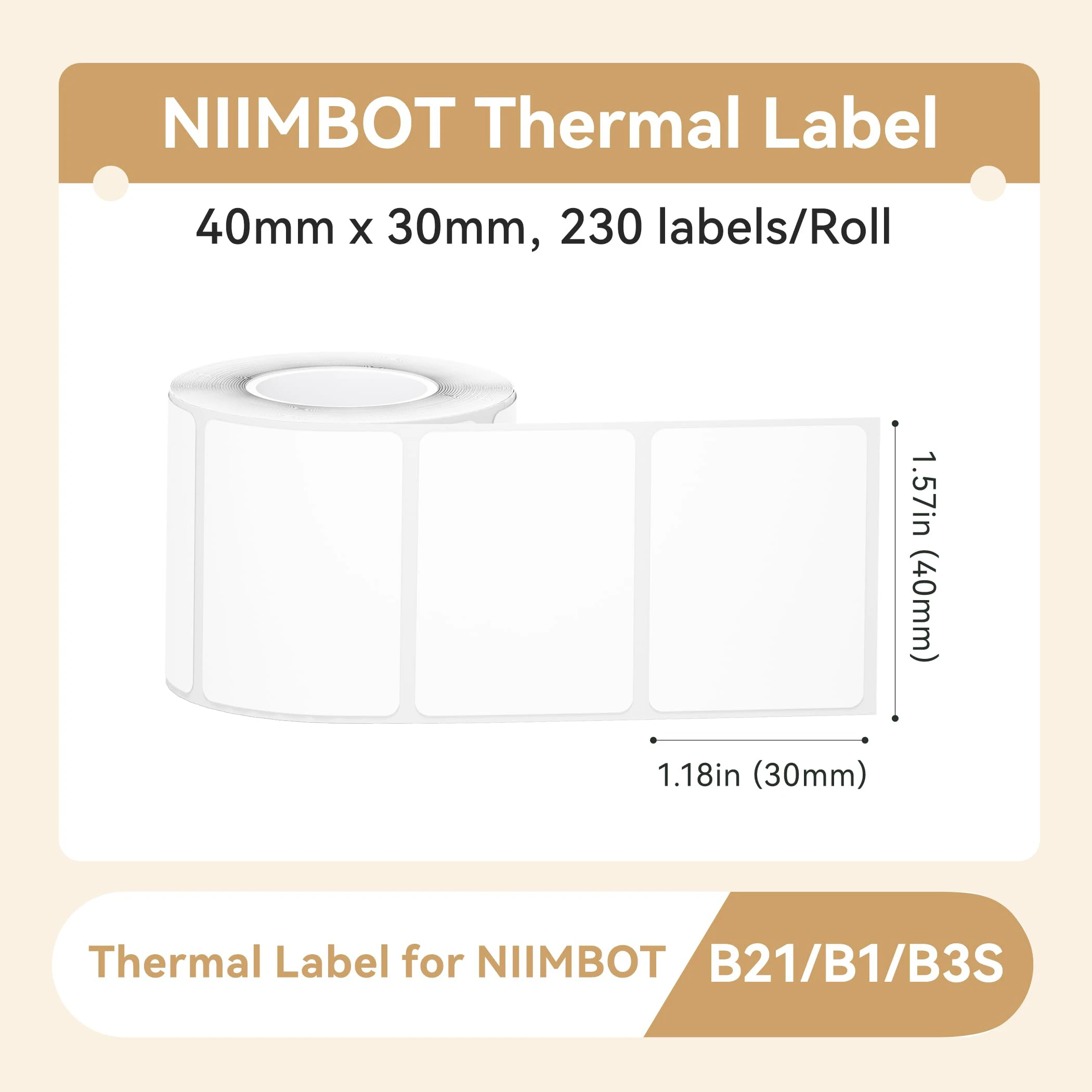 NIIMBOT B1 Label White Sticker Label Maker Tape White Anti-Oil For B1/B21/B21PRO B3S Printer Tape For Home Office Small Business