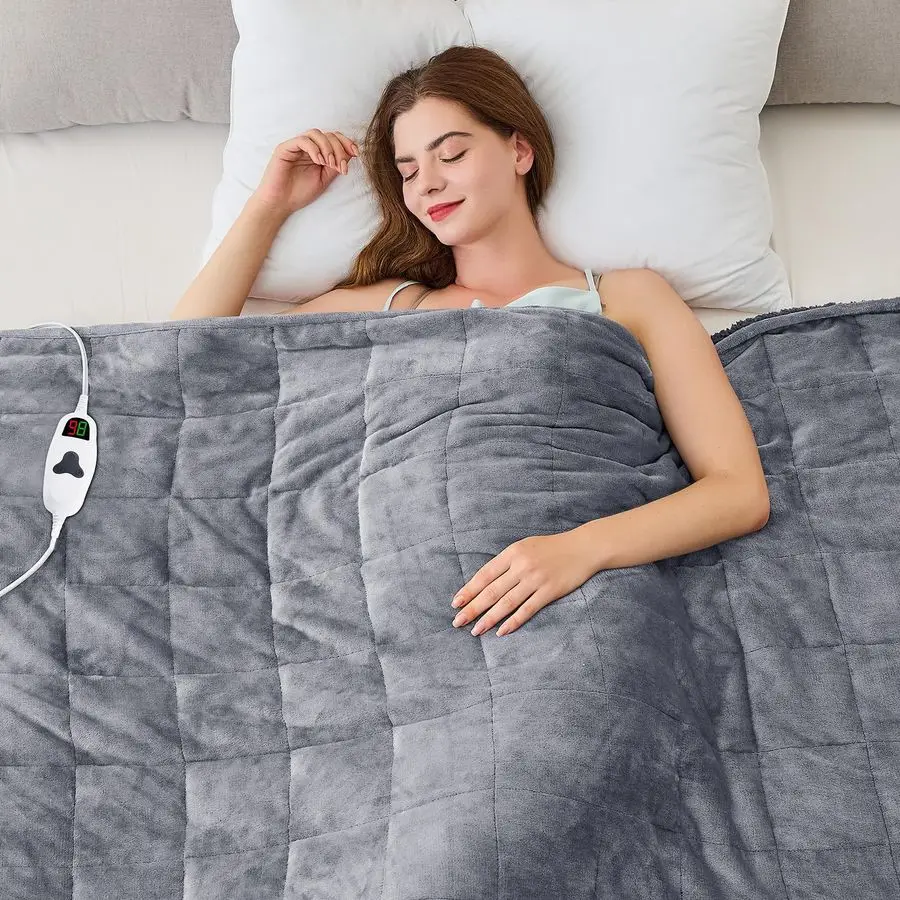 

Heated Weighted Blanket for Adults, Weighted Heated Blanket 48 x 72, 15lbs Sherpa Fleece Weighted Electric Blanket Soft Heating