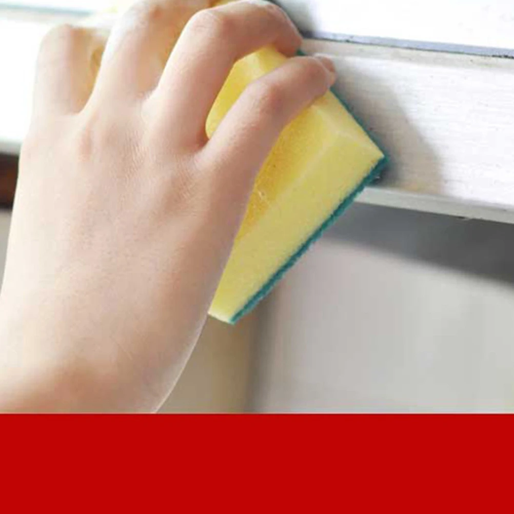 

5pcs Kitchen Cleaning Sponge Double Sided Fast Bubbling Strong Water Absorption Scouring Pads For Bathroom Dishwashing Household