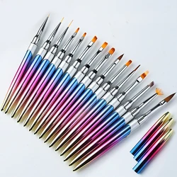 1PCS Nail Brush Pen Manicure Acrylic UV Gel Extension Nail Polish Painting Drawing Brush Liner Pinceau Nail Art