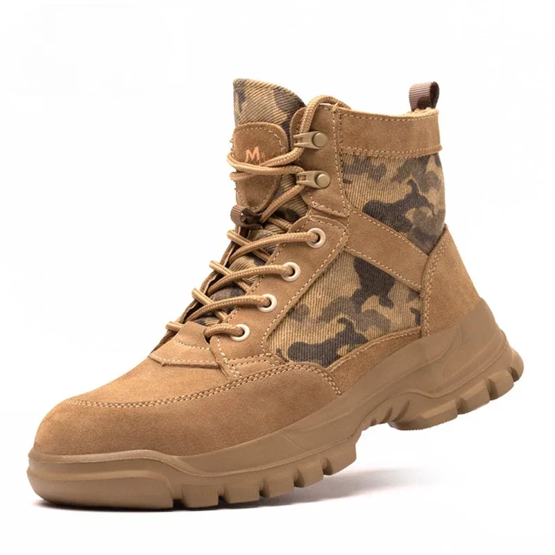 Labor Insurance Boots  Anti-smashing Anti-puncture Anti-sand Light and Breathable High-top Wear-resistant Protection