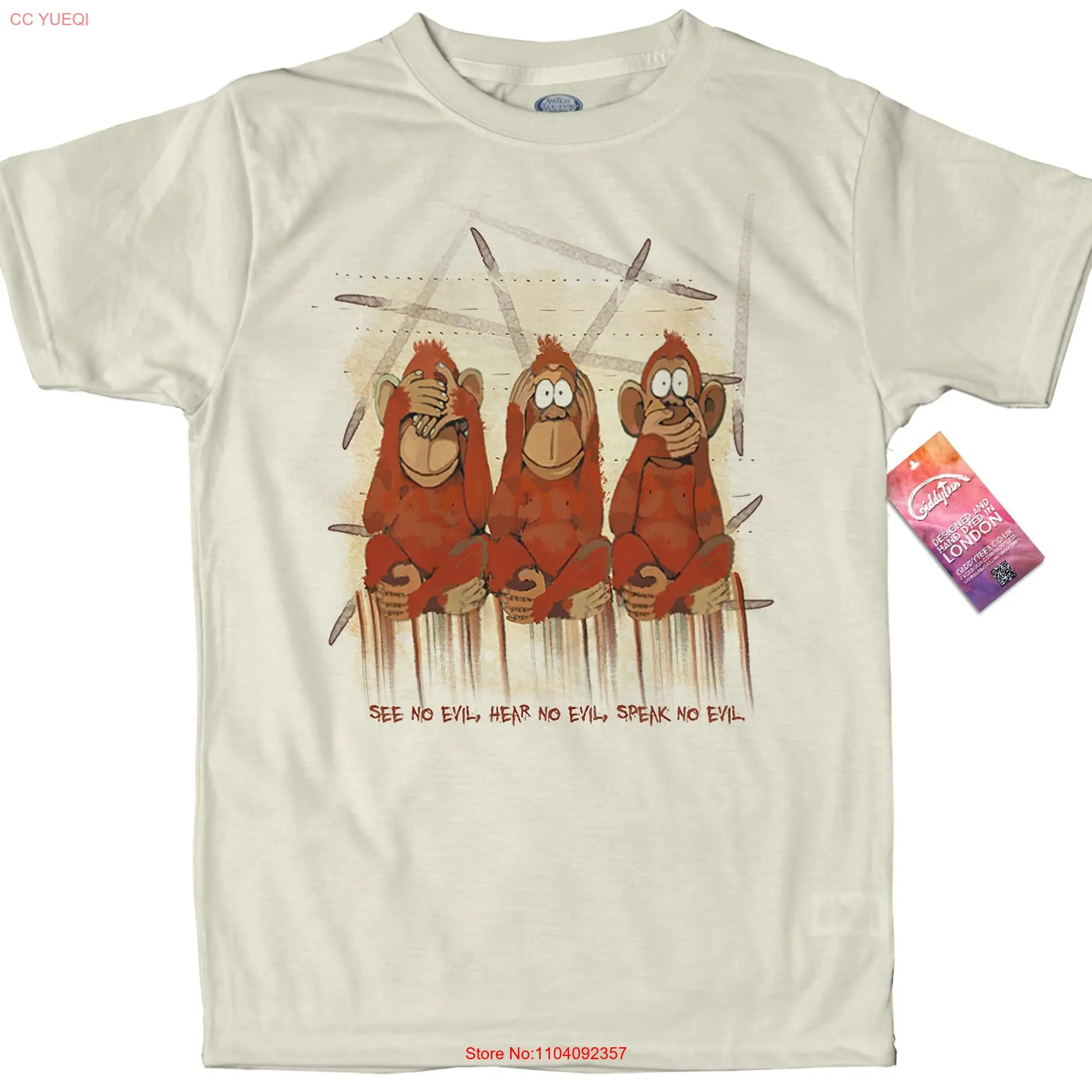 Three Wise Monkeys T Shirt long or short sleeves