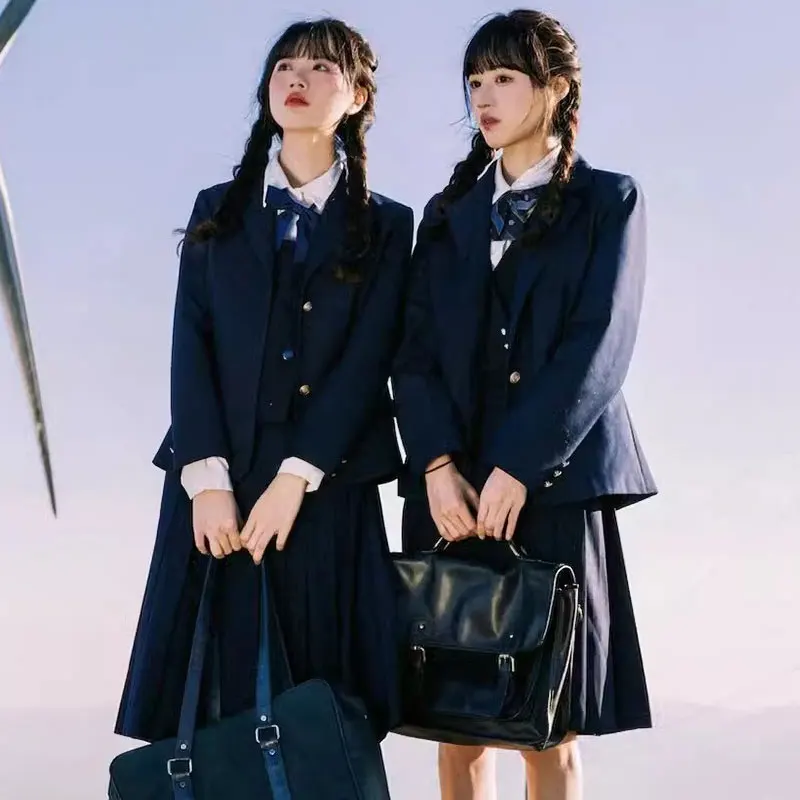 Uniforme de lycée japonais, veste d'école coréenne, blazer bleu marine, manteau imbibé pour étudiants, olympiques d'anime Seifuku, 2024