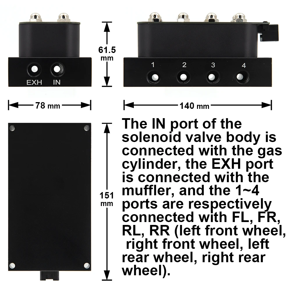 Accuair-Válvula Solenoide Universal estilo VU4, 1/4 