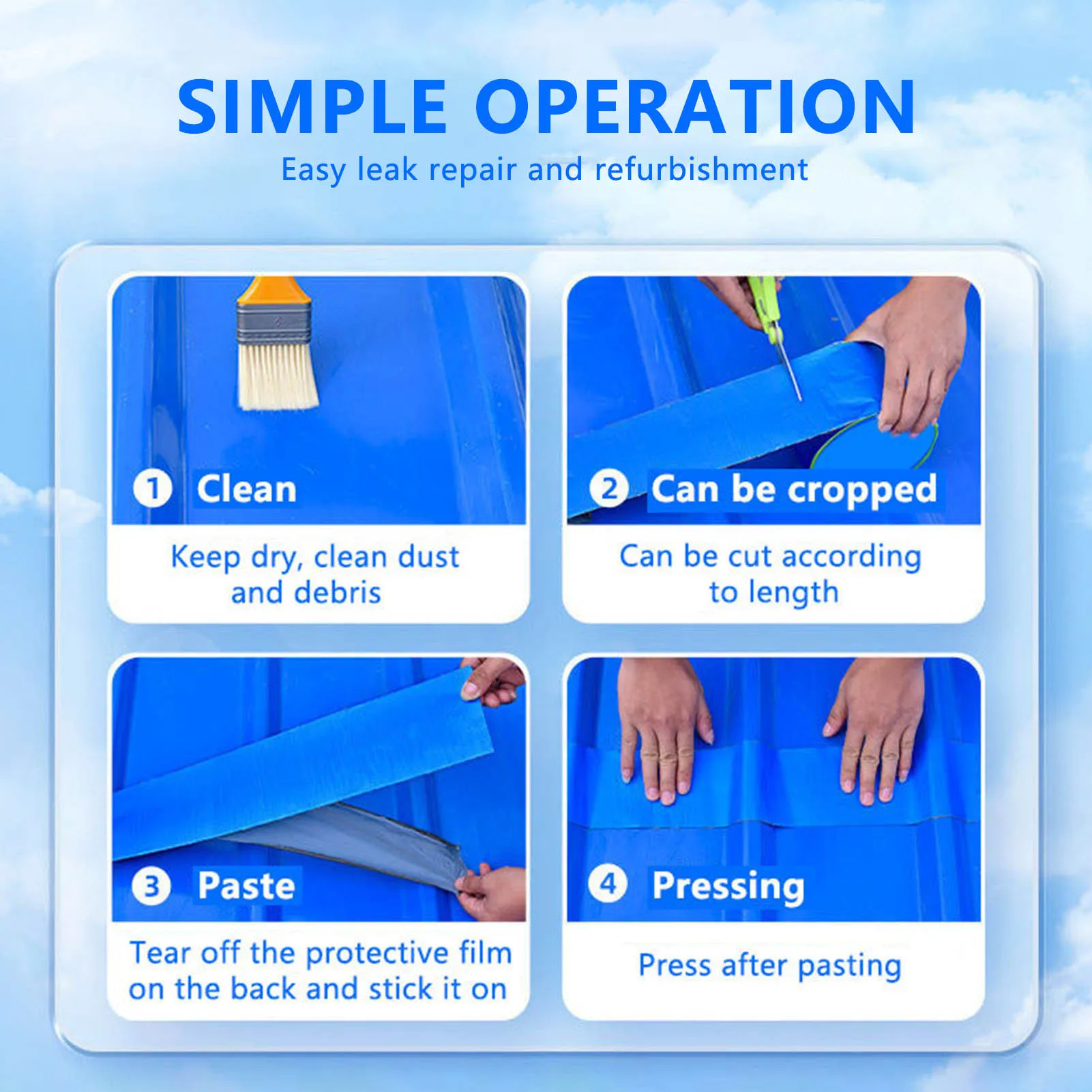 

Водонепроницаемая лента для ремонта крыши, длительный срок службы, прочный материал, герметик для ремонта лодок, подходит для дымохода на стену