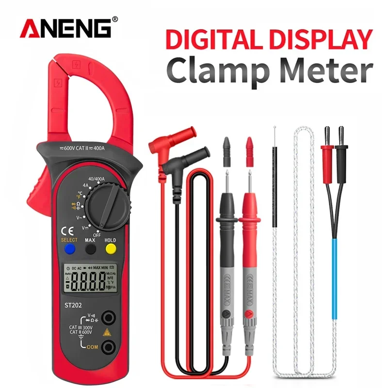 ANENG ST202 Professional Multimeter Clamp AC/DC Clamp Meter Digital Voltmeter Ammeter Amperometric Clamp Tester for Electrician