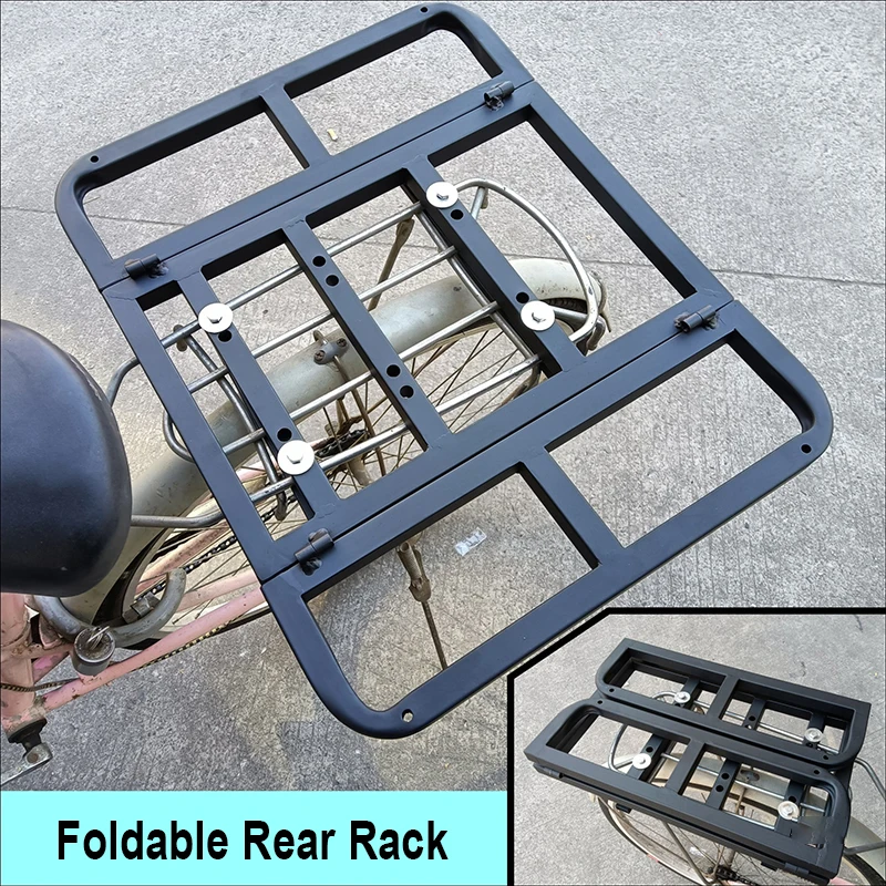 Motorcycle Foldable Rear Rack Bike Scooter Rear Motorbike Luggage Rack Fixed Shelves Can Accommodate Takeaway Box And Pet