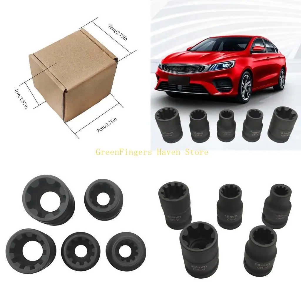 F68D 5x Practical Special Sleeve Brake Caliper Socket Auto Repairing Accessories