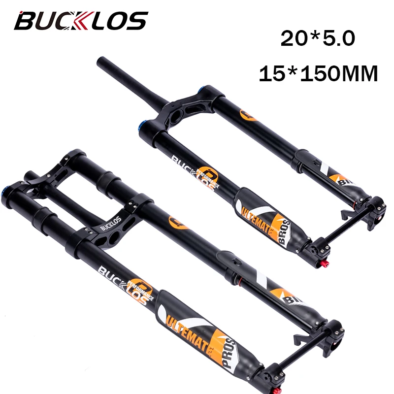 

BUCKLOS 20*5.0 E-Bike Fork Air Suspension Snow Beach Bicycle Fork 15*150mm Downhill Bike Forks Inverted Mountain Bike Forks