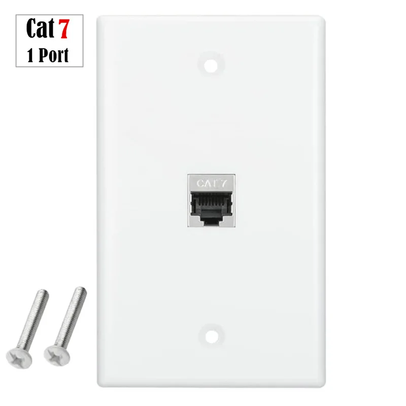 115x70mm Ethernet Wall Plate 1 2 3 4 6 Port  Port CAT7 Keystone Female to Female Wall Plate-White  Face Plate ABS