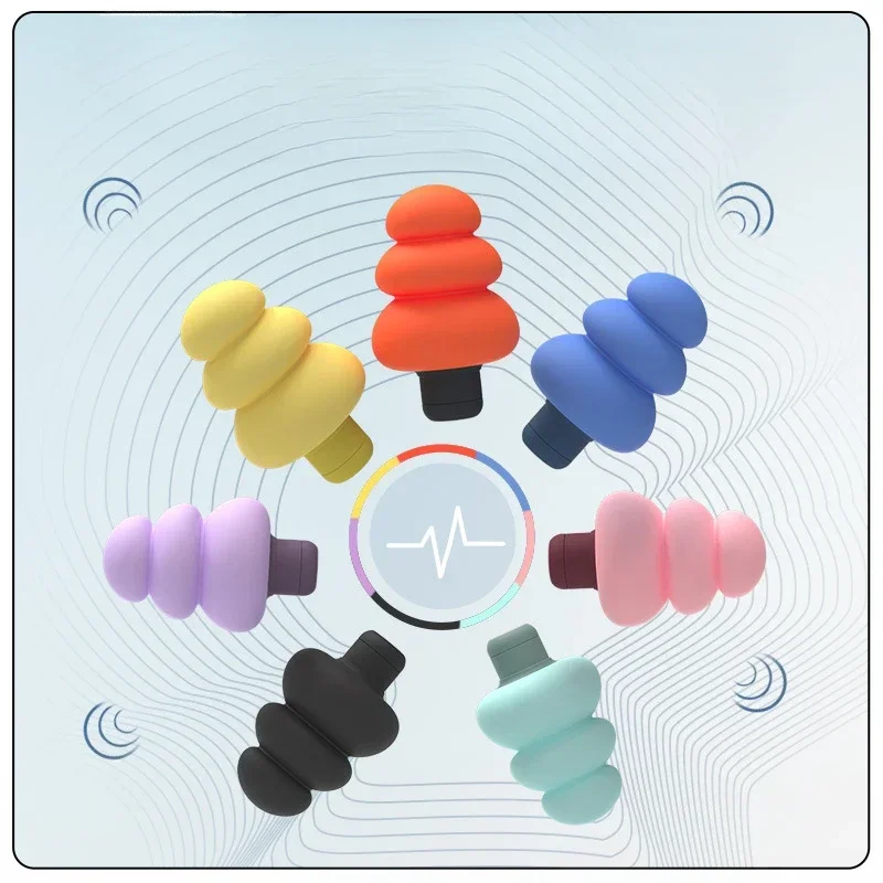 

4Pcs for Sleeping 3 - Layers Spiral Silicone Washable Earplugs for Noise Reduction and Sound Insulation