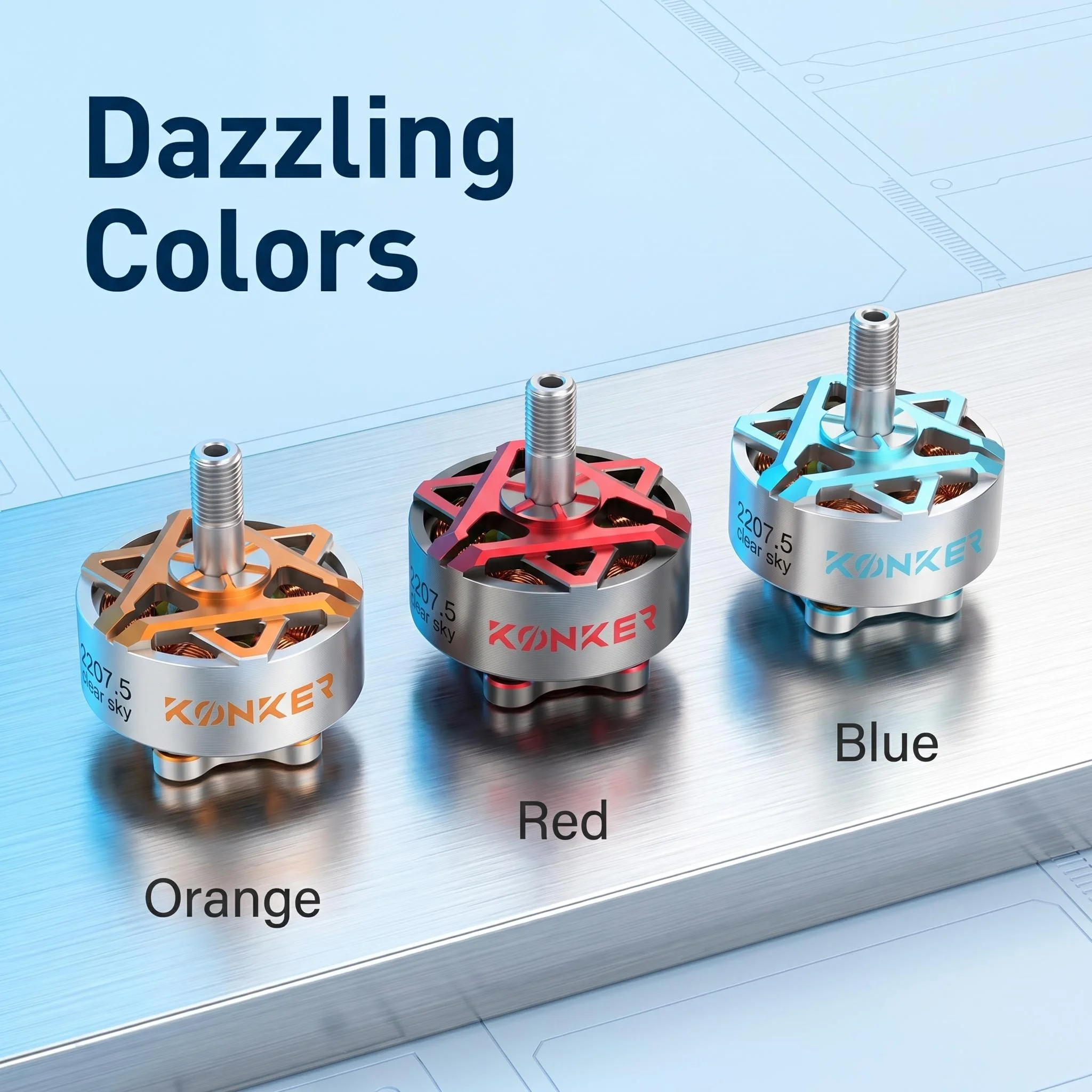 Konker Clear Sky 2207.5 2306.5 Brushless RC Motor 1960KV 2100KV for FPV Racing Multicopter Accessories