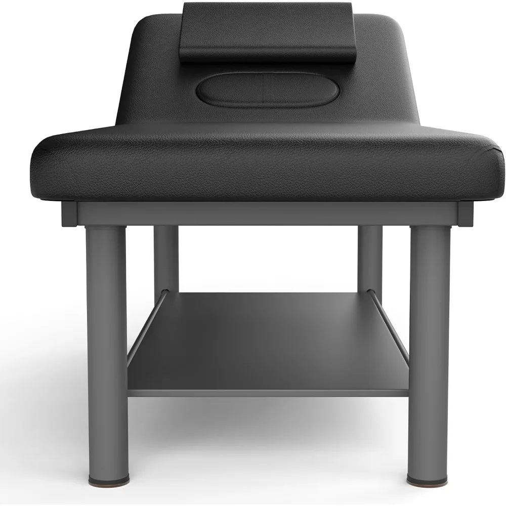 

Heavy-duty Professional Fixed Massage Bed, Large Size, with Backrest, Metal Frame, PU Leather