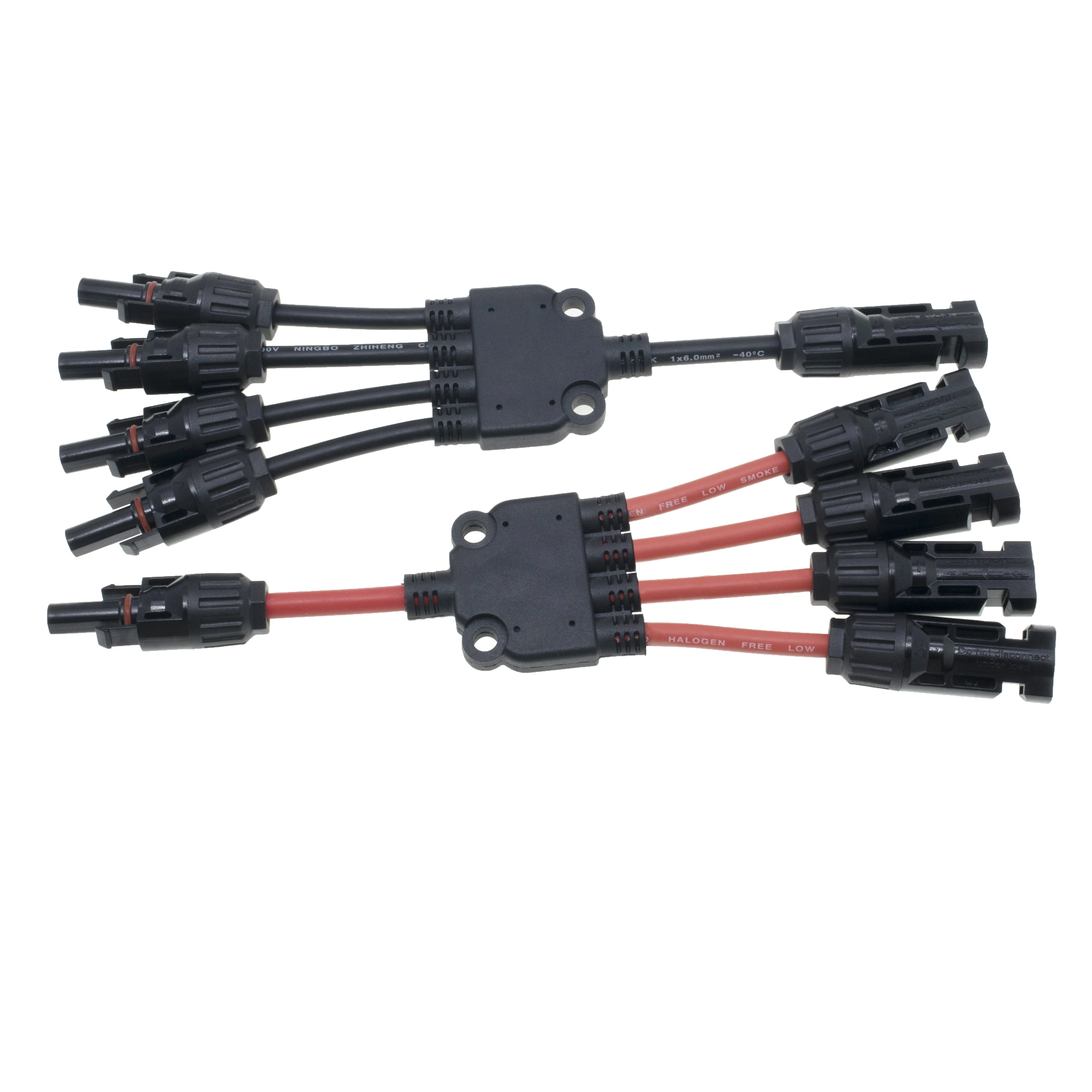 Custom 5-6mm² 4-to-1 Y5-Branch Solar Connector, PVC Extension Accessories, Waterproof Solar Parts for Solar Panel Power System
