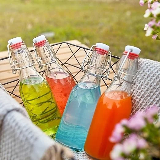 زجاجة عصير سعة 500 مل مع غطاء مرفق من الزجاج زجاجة مشروبات رائعة لعصير الليمون والعصير وتخمير البيرة المنزلية وحليب زيت المشروبات #6