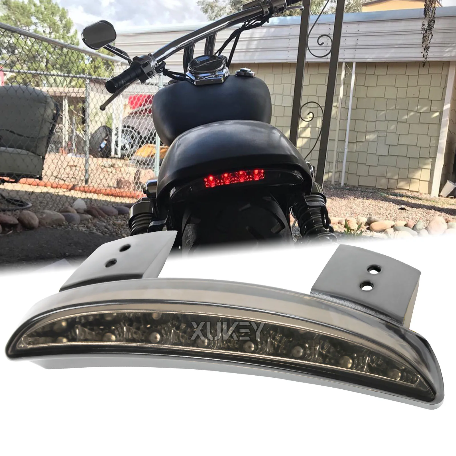 1PC Smoke Lens Motorcycle Tail Light Rear Fender Edge Brake Lamp Stop Running for Harley Sportster XL 883N 1200N XL1200V XL1200X