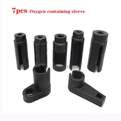 7PCS 1/2 & 3/8 Drive CR-V Steel Sensor Socket Kit O2 Oxygen Sensor Sleeve Tool Wrench Socket Oxygen Sensor Removing Tool Kit