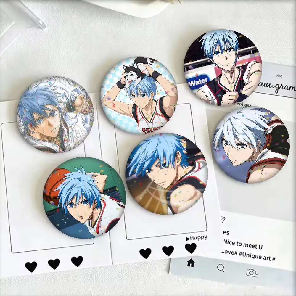 Anime K-Kurokos Basketball 25 32 44 58 75mm Badges Personalized Round Brooches Pins Accessory Gift