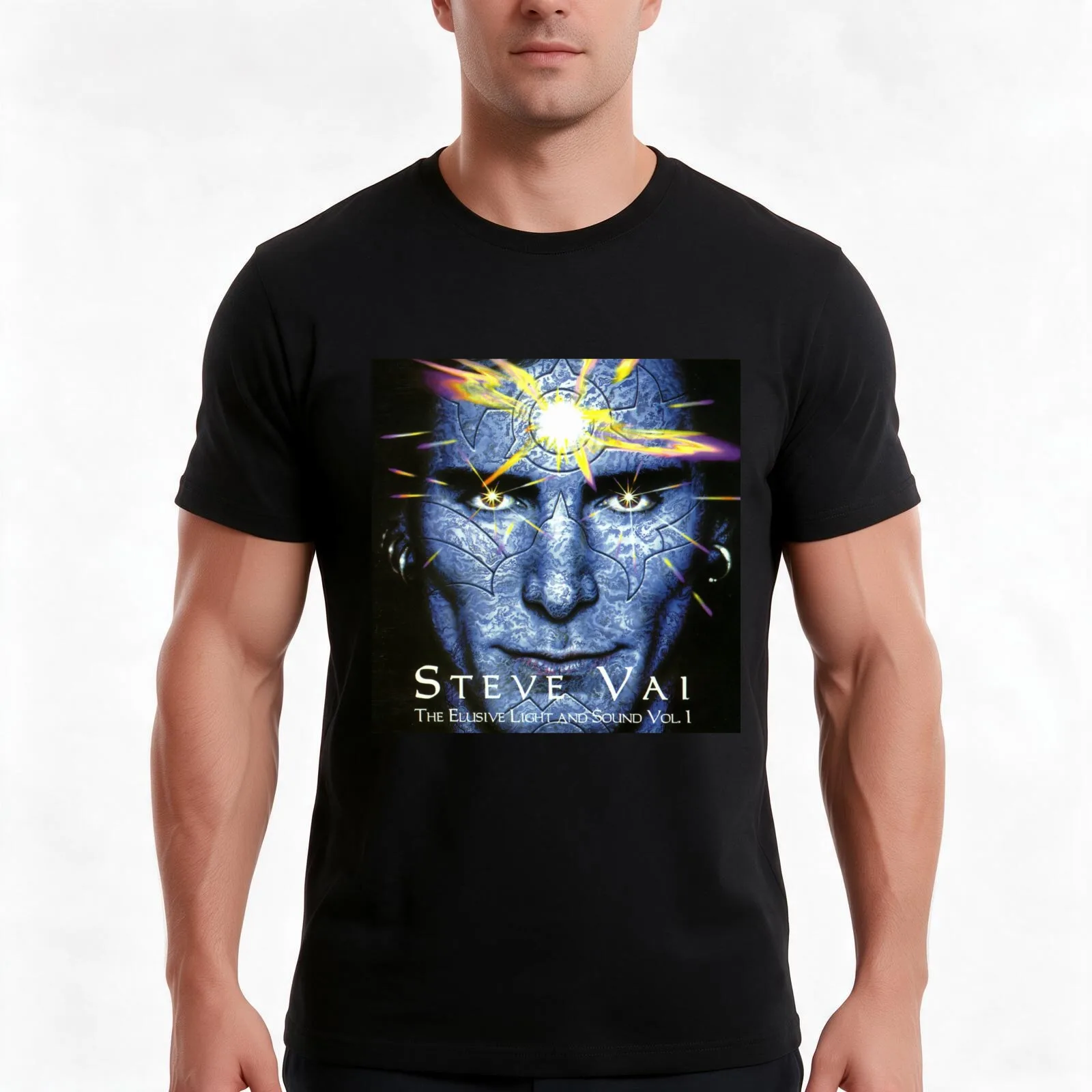 Steve Vai the elusive light and sound volume T-Shirt Summer Casual Cotton Tee Oversized Streetwear Tops Vintage Graphic Print