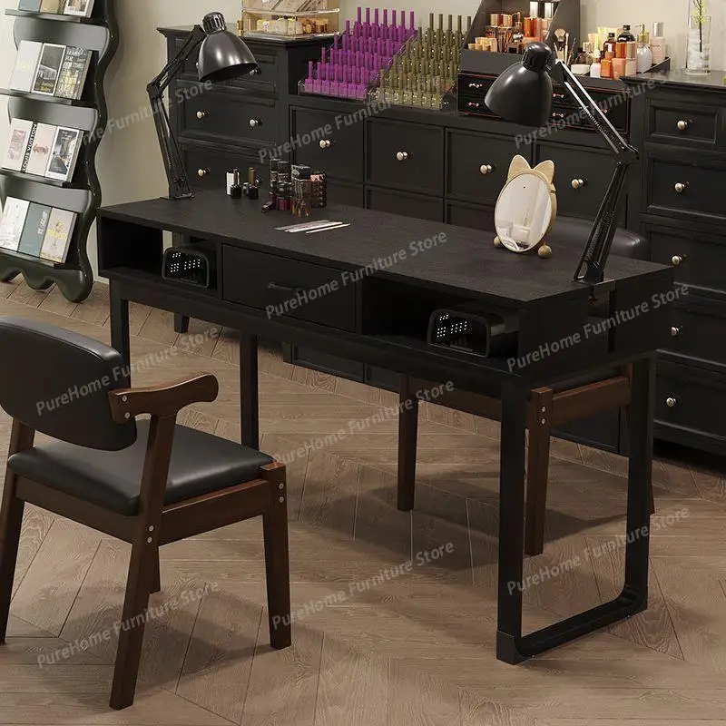 

Profesional Luxury Mid Century Vintage Metal Legs Nail Table Retro Nail Desk Trendy Classic Table Manucure Nail Salon Furniture