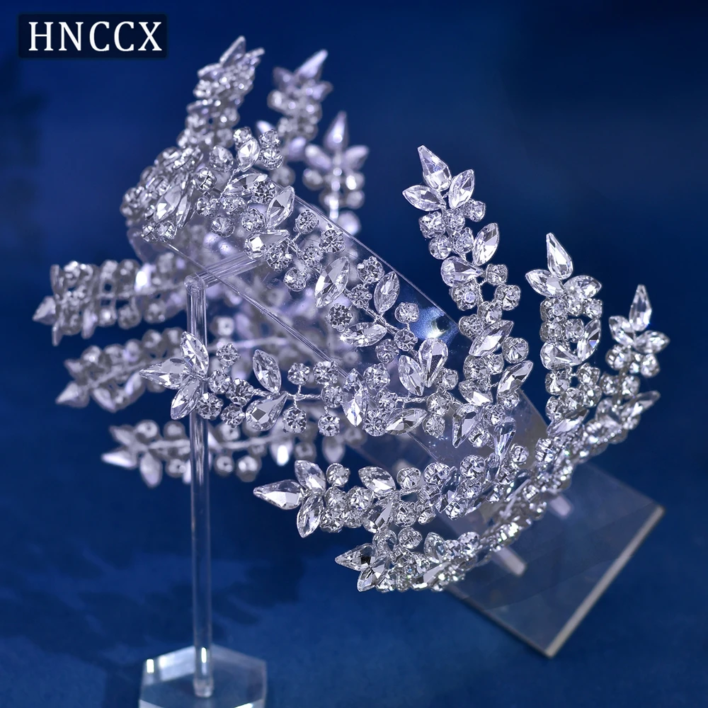 HNCCX Bridal Tiara And Crown Wedding Hair Tiara Bridal Headwear Silver Color Rhinestone  Headband  Women Luxury Designer CP425