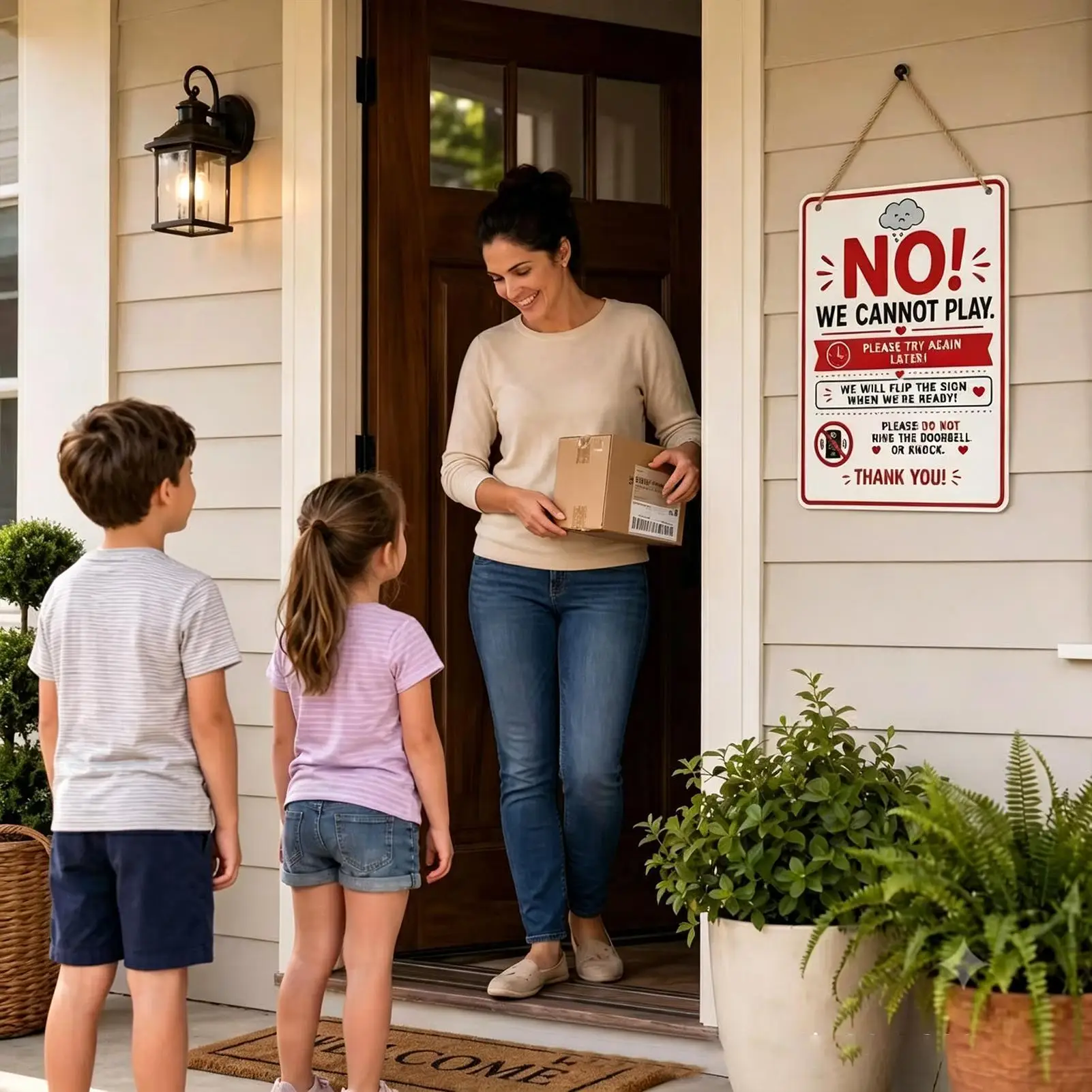 Privacy Door Sign Metal Double Sided Summer Quiet Time Door Sign For Indoor Outdoor Garden Yard Grass Family Kids Nap Home