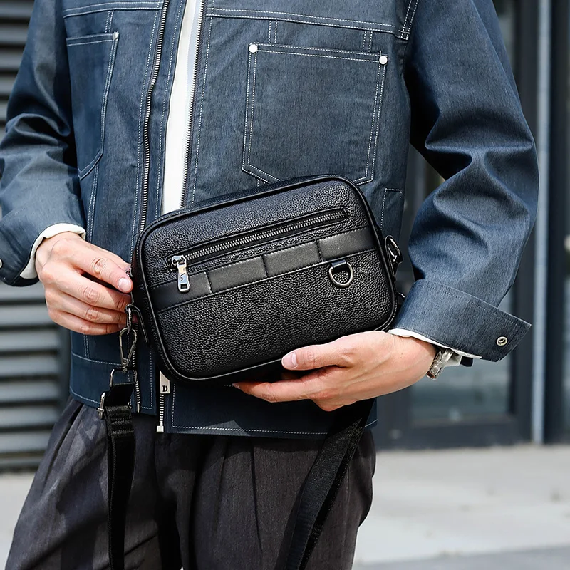 

Men's casual new PU solid color shoulder bag crossbody bag handbag sacoche homme сумка 가방 bags for man