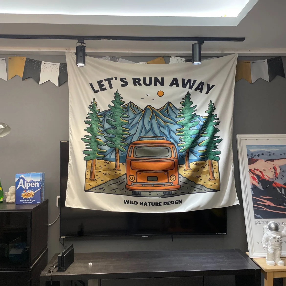 

Декоративный настенный гобелен для улицы с креативным фотопринтом, персонализированный, с изображением леса и парка, маленький, тканевый