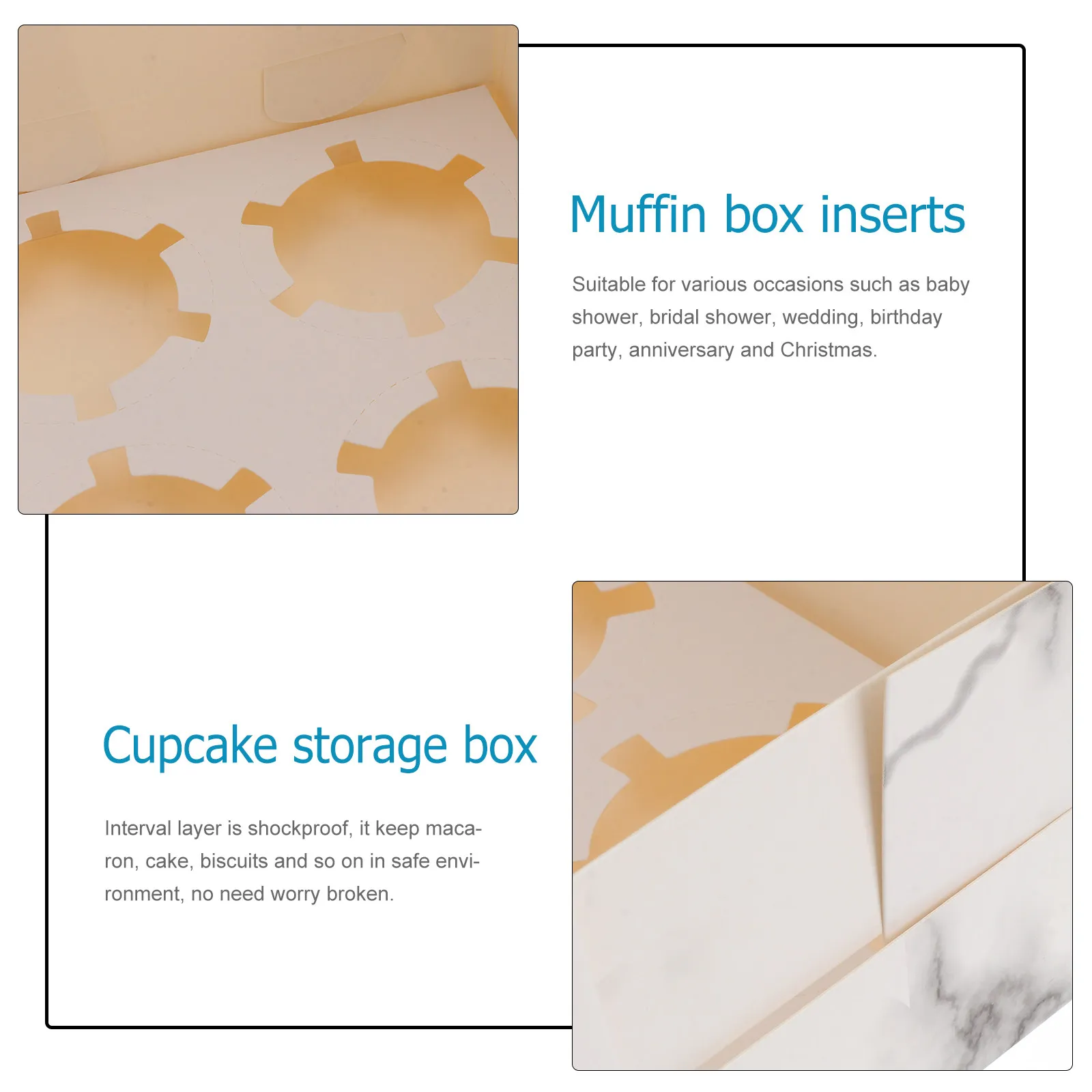 10Pcs Muffin Boxes Windowed Paper Cake Box Eco-Friendly Macaron Packaging Box Safe Food Grade Cupcake Container Gift Storage