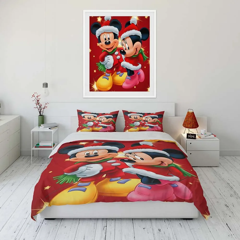 

Disney Mickey-Minnie Mouse Cartoon Bedding Set Quilt Spiderman Duvet Cover Comforter Bedclothes Children Kid Bed Birthday Gift