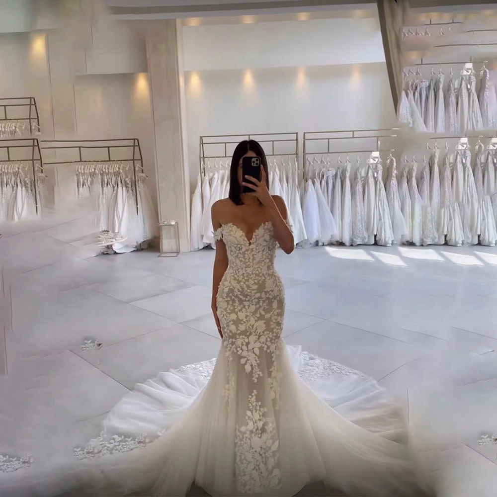

Elegant Sweetheart Neck Wedding Dress 2025 Bride Gown Mermaid Bridal Dress Appliques Formal Wedding Gowns for Bride Customized
