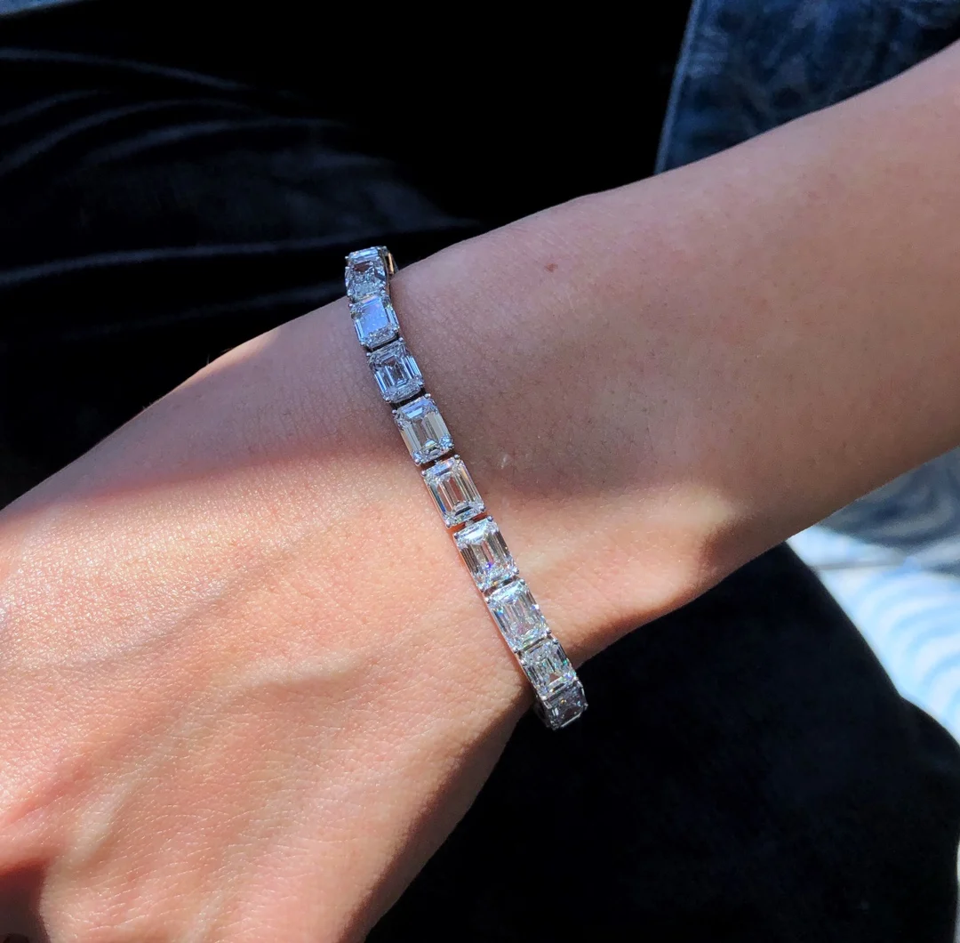 Ruif Customize Luxury Platinum 950 about 1ct  Lab Grown Diamond  Bracelet for Men Fine Charms Jewelry image 2
