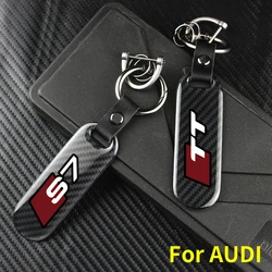 Carbon Fiber Car Keychain Key Chain Pendant  Keyring Horseshoe Buckle For AUDI S1 S2 S3 S4 S5 S6 S7 S8 RS TT Auto Accessories