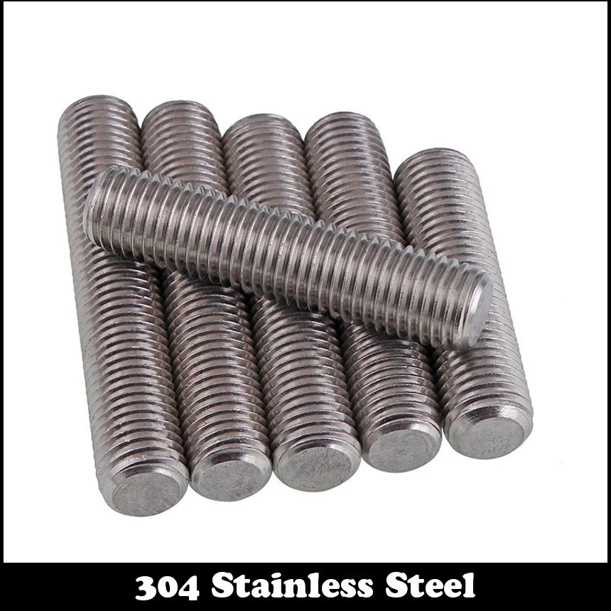 M16 M16*150 M16x150 M16*160 M16x160 M16*170 M16x170 304 Stainless Steel ss DIN835 Screw Headless Double End Thread Rod Bolt Stud