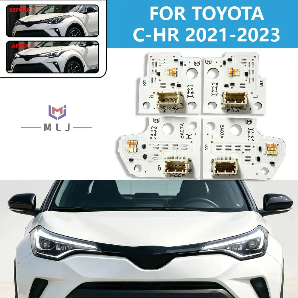 8A07A H02 E08 For Toyota C-HR CHR AX10 2021-2023 LED Headlight DRL Day Running Light PCB Board Turn Signal DRL Light Board Chip