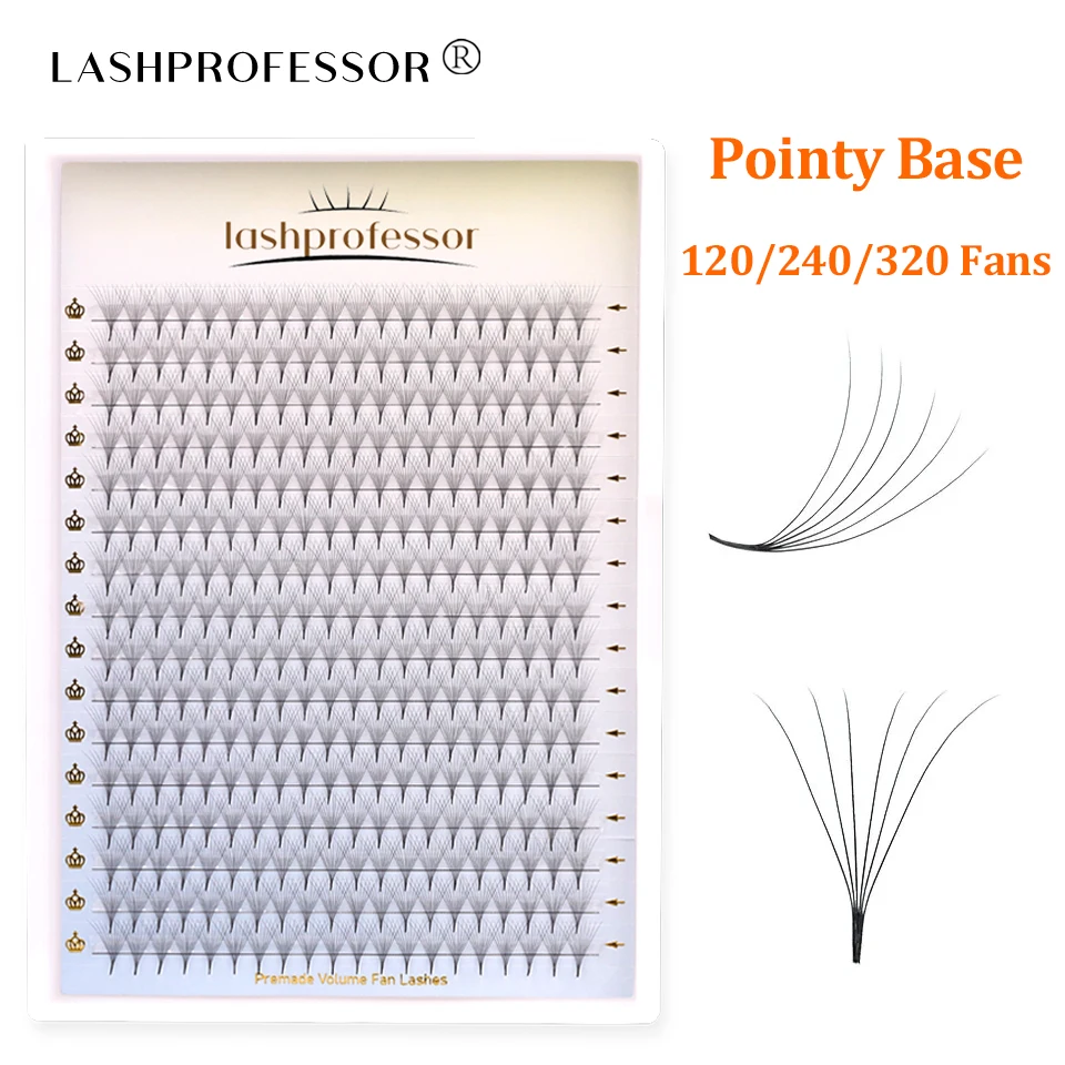 

Lashprofessor 8-15mm Premade Volume Fans 3D/6D/8D/14D Sharp Narrow Base Lash Promade Russian Pointy Stem Eyelash Extension Cilia