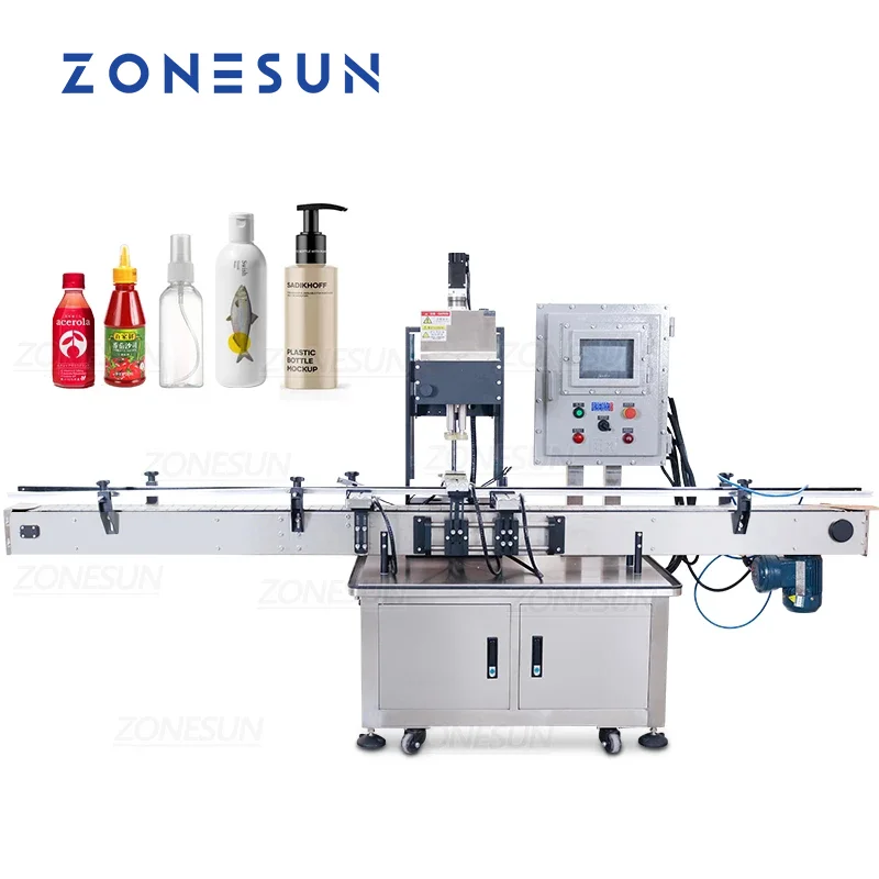 ZONESUN ZS-VTCM1 Auto Explosion Proof Capping Machine Pneumatic Spray Dropper Plastic Glass Bottle Cap Screwer Production Line