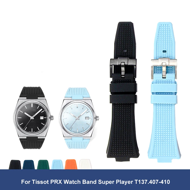 

high quality For Tissot PRX Watch Band Super Player T137.407-410 Rubber Non Ash Silicone Watch Band 26-12mm