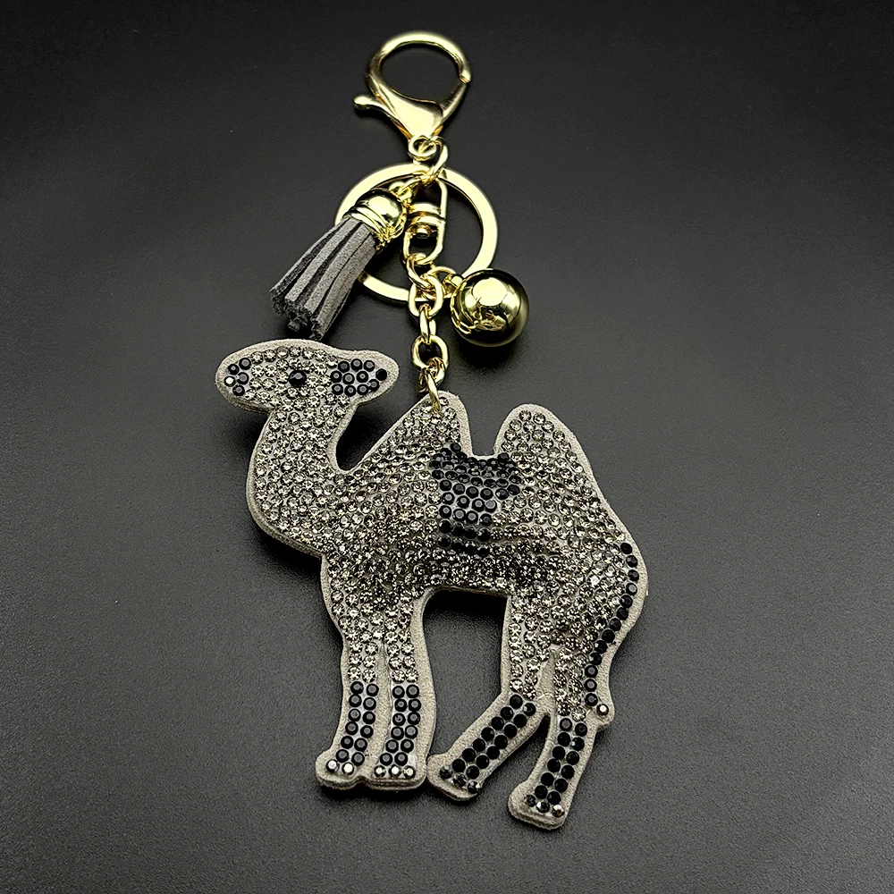 Wüstenkamel-Schlüsselanhänger für Damen und Herren, voller Kristall-Strass-Quasten, modisches neues Design, Rucksack-Taschenanhänger, Schmuckdekoration