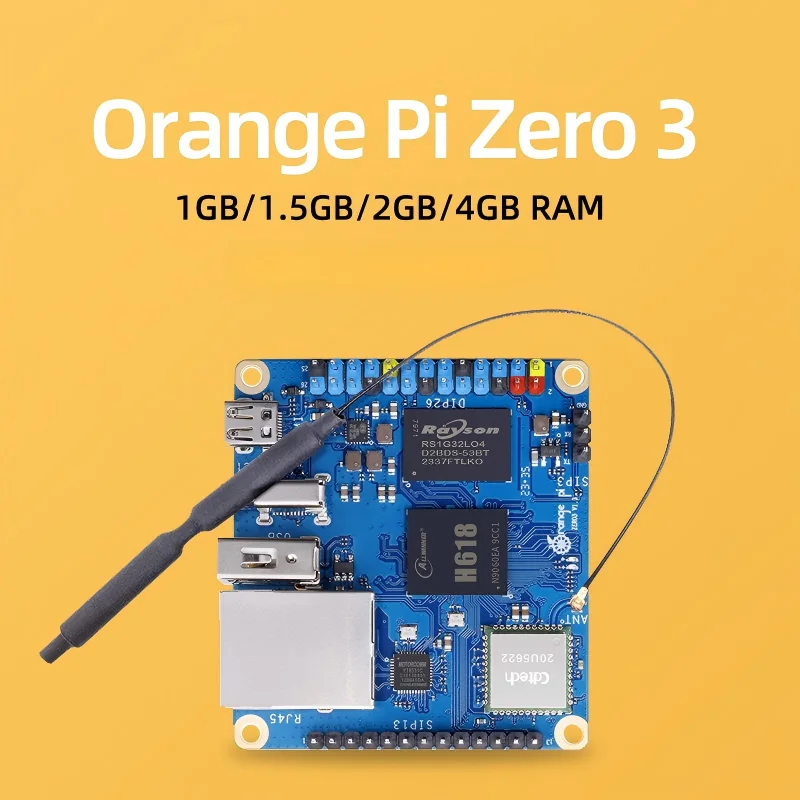 OrangePi Zero 3 Single Board Computer, Allwinner H618 Chip, Onboard WiFi, Support Android Linux OS, Portable Orange Pi Developme