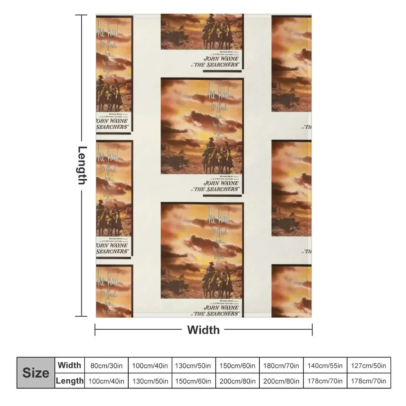 The Searchers Movie Poster Throw Blanket couch cozy soft plush fuzzy picnic outdoor blanket