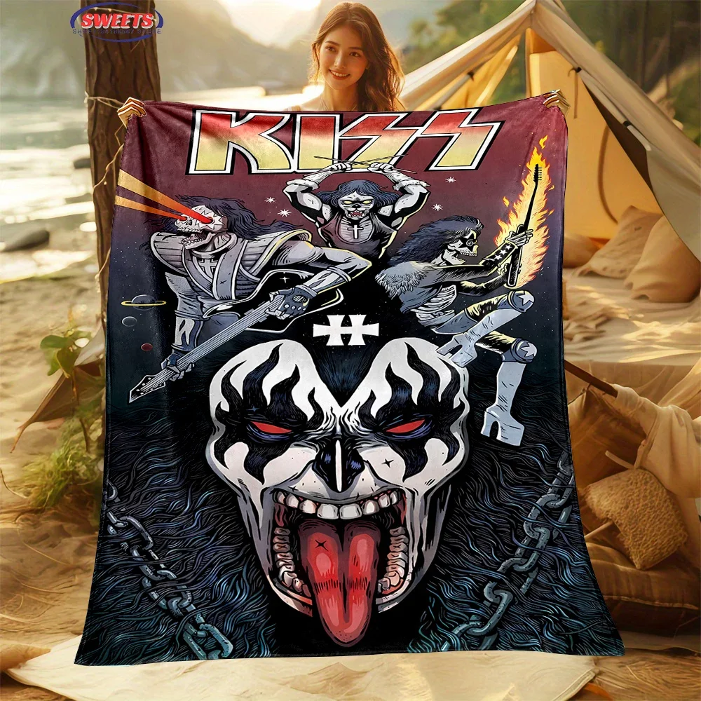 Теплое и уютное фланелевое одеяло, одеяло K-Kiss Band, диван, спальня, офис, отдых, одеяла для кемпинга, хороший подарок для детей