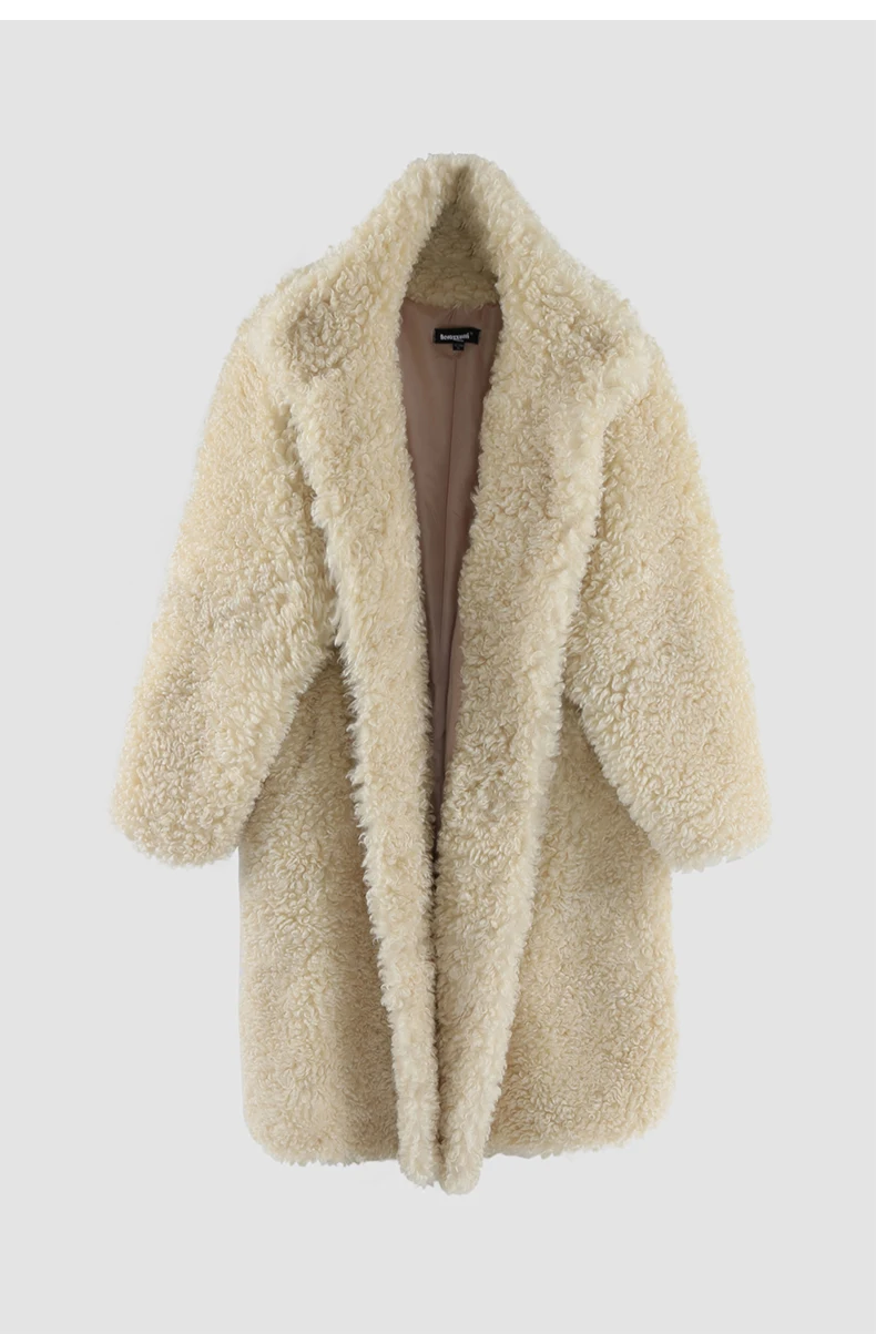 Nerazzurri Winter Long Oversized Fuzzy Thick Warm Soft Fluffy Faux Fur Coat Women Single Breasted Loose Casual Korean Fashion