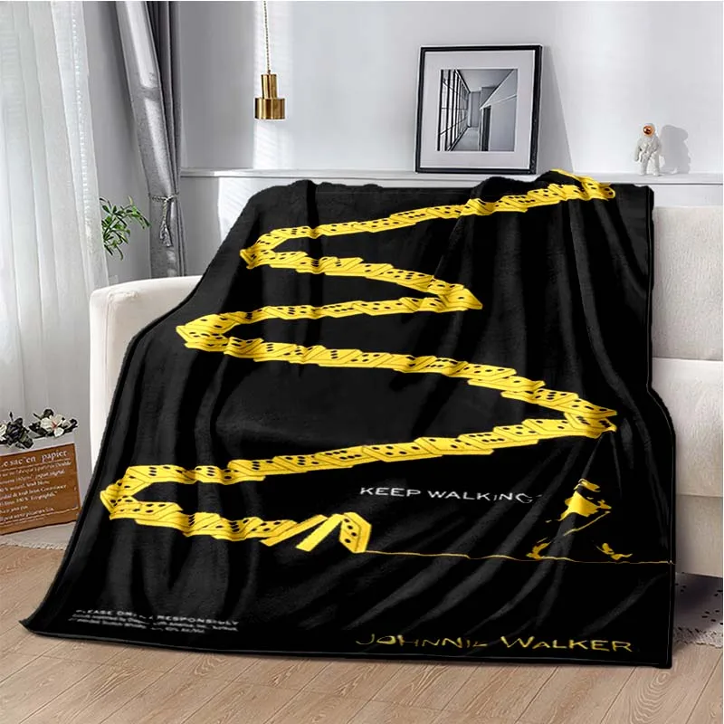 3D Vintage J-Johnnie W-Walker Whiskey  Print Flannel Throw Blanket Warm Sofa Cover Keep  Travel Camping Nap Home Decor Blanket