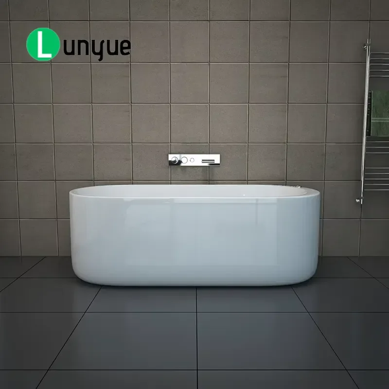Acrylic Whirlpool Bathtub with Waterfall Spa Jets Body Massage Separate Tub for Bathroom Hotel Balboa System Luxury Home