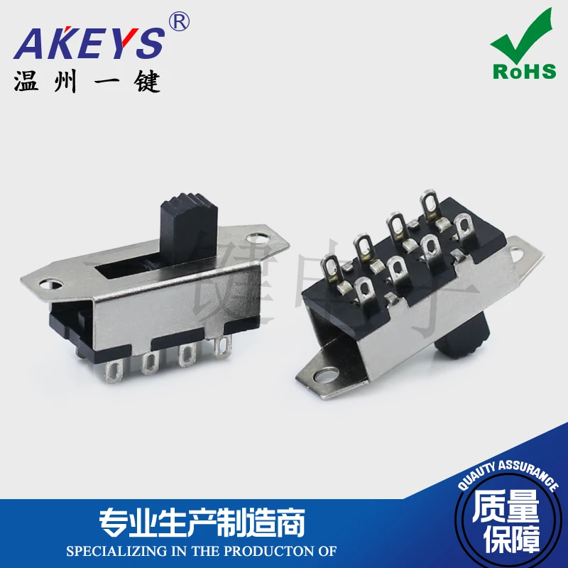 10Pcs SS-23H25 2P3T 8-Pin Vertical Toggle Switch With 3-Gears and Installation Of Hair Dryer Switch Part